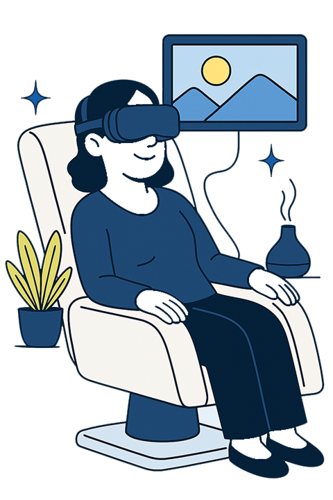 illustration of a person using a vr headset